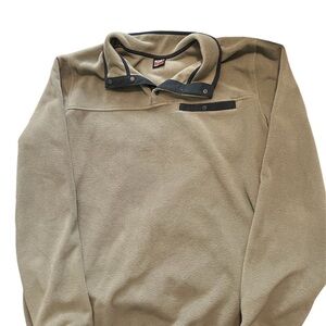 32 Heat Men’s Olive Green Fleece Quarter PullOver Sweater Size XL! With Buttons